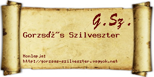 Gorzsás Szilveszter névjegykártya