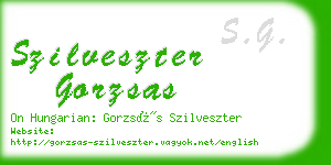 szilveszter gorzsas business card
